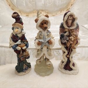 Boyds Bears Folkstone #2880 #2829 #2816 Winter Figurines Lot Of 3